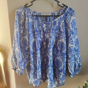 NEW Liberty Love Button up Blouse Sz L